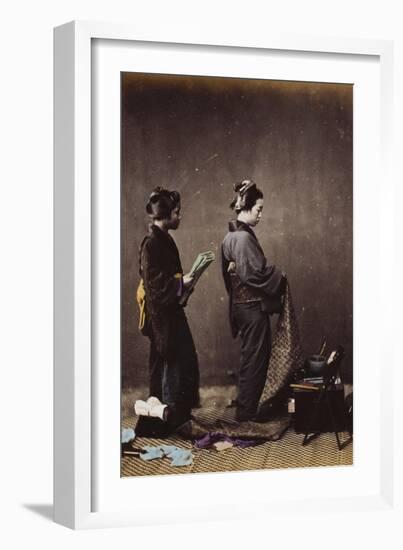 Japanese Women Dressing, C.1870-1880-Felice Beato-Framed Giclee Print