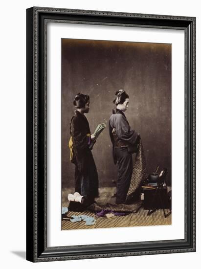 Japanese Women Dressing, C.1870-1880-Felice Beato-Framed Giclee Print