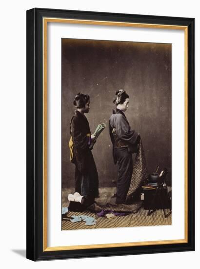 Japanese Women Dressing, C.1870-1880-Felice Beato-Framed Giclee Print