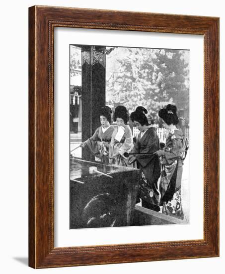 Japanese Women Washing their Hands Prior to Entering a Temple, 1936-Sport & General-Framed Giclee Print