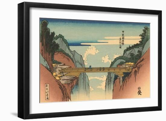 Japanese Woodblock, Bridge-null-Framed Art Print