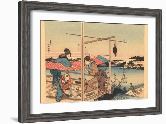 Japanese Woodblock, Fishing-null-Framed Art Print