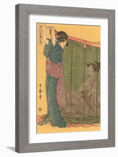 Japanese Woodblock, Geishas-null-Framed Art Print