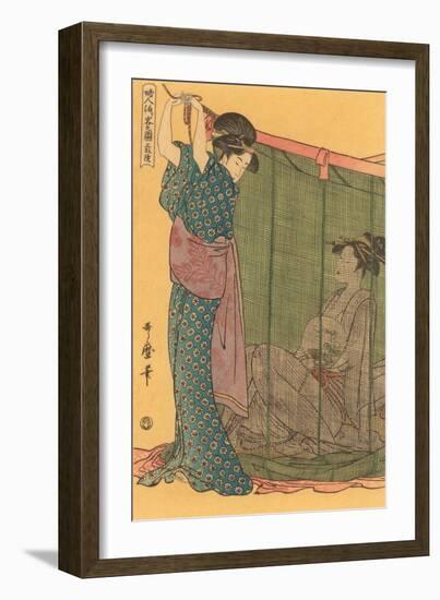 Japanese Woodblock, Geishas-null-Framed Art Print