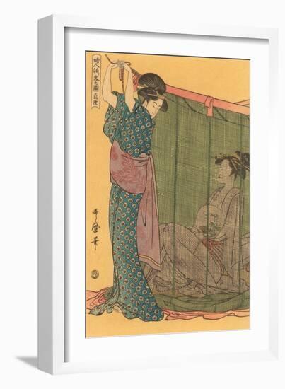 Japanese Woodblock, Geishas-null-Framed Art Print