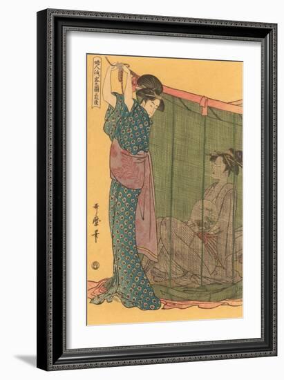 Japanese Woodblock, Geishas-null-Framed Art Print
