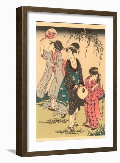 Japanese Woodblock, Geishas-null-Framed Art Print