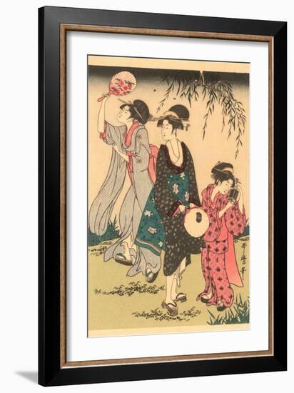 Japanese Woodblock, Geishas-null-Framed Art Print