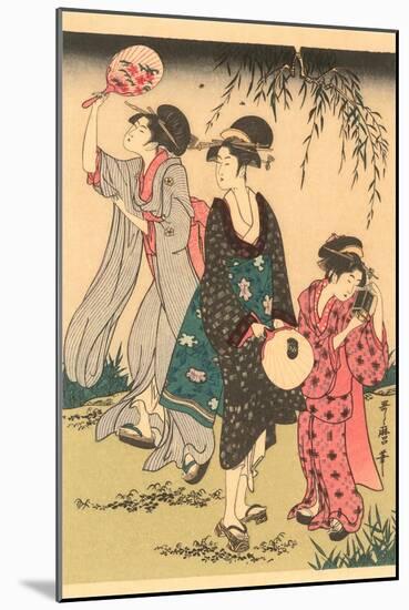 Japanese Woodblock, Geishas-null-Mounted Art Print