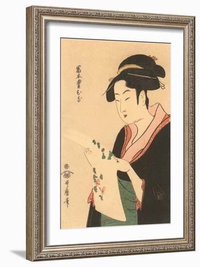 Japanese Woodblock, Lady's Portrait-null-Framed Art Print