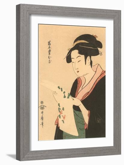 Japanese Woodblock, Lady's Portrait-null-Framed Art Print