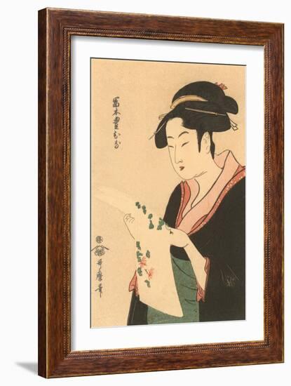 Japanese Woodblock, Lady's Portrait-null-Framed Art Print