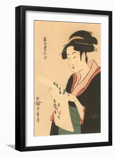 Japanese Woodblock, Lady's Portrait-null-Framed Art Print