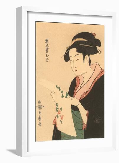 Japanese Woodblock, Lady's Portrait-null-Framed Art Print