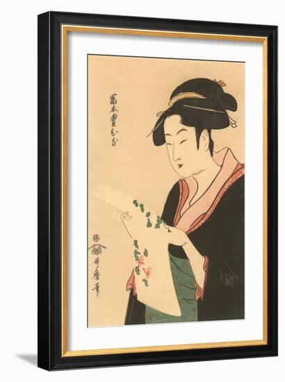 Japanese Woodblock, Lady's Portrait-null-Framed Art Print