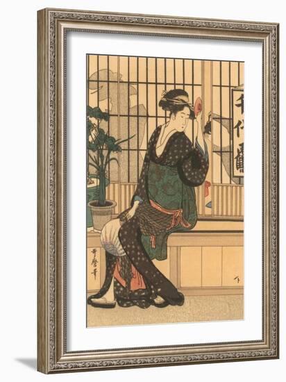 Japanese Woodblock, Lady's Portrait-null-Framed Art Print