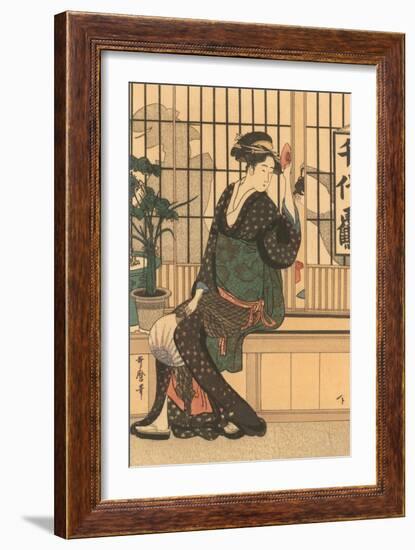 Japanese Woodblock, Lady's Portrait-null-Framed Art Print