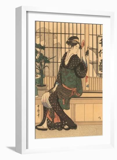 Japanese Woodblock, Lady's Portrait-null-Framed Art Print