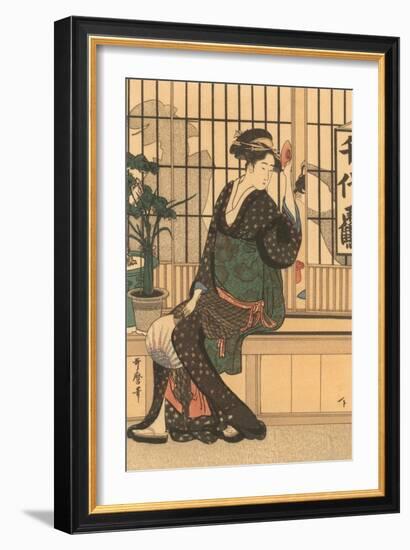 Japanese Woodblock, Lady's Portrait-null-Framed Art Print