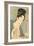 Japanese Woodblock, Lady with Scroll-null-Framed Art Print