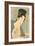 Japanese Woodblock, Lady with Scroll-null-Framed Art Print