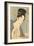 Japanese Woodblock, Lady with Scroll-null-Framed Art Print