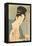 Japanese Woodblock, Lady with Scroll-null-Framed Stretched Canvas