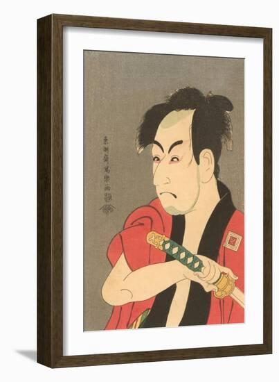 Japanese Woodblock, Man's Portrait-null-Framed Art Print