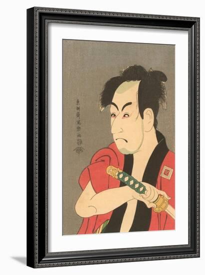 Japanese Woodblock, Man's Portrait-null-Framed Art Print