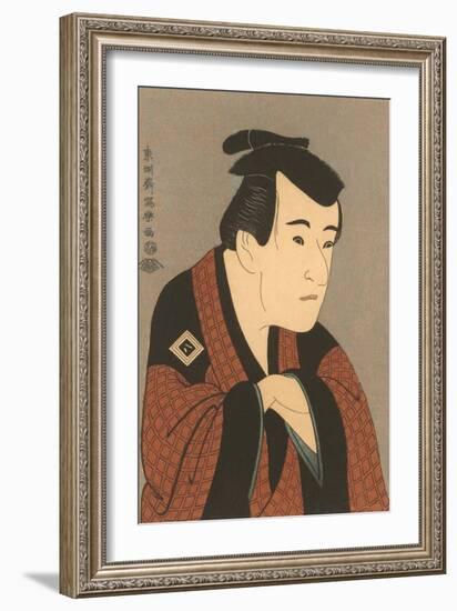 Japanese Woodblock, Man's Portrait-null-Framed Art Print