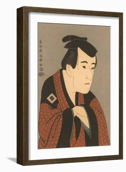 Japanese Woodblock, Man's Portrait-null-Framed Art Print