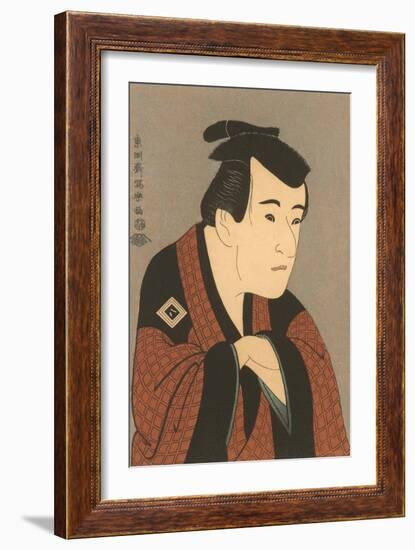 Japanese Woodblock, Man's Portrait-null-Framed Art Print