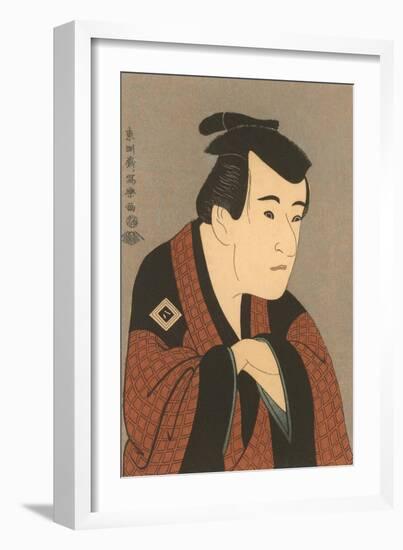 Japanese Woodblock, Man's Portrait-null-Framed Art Print