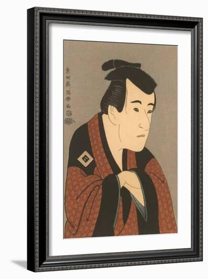 Japanese Woodblock, Man's Portrait-null-Framed Art Print