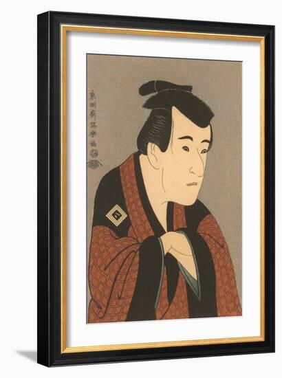 Japanese Woodblock, Man's Portrait-null-Framed Art Print