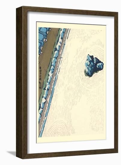 Japanese Woodblock, Sand Garden-null-Framed Art Print