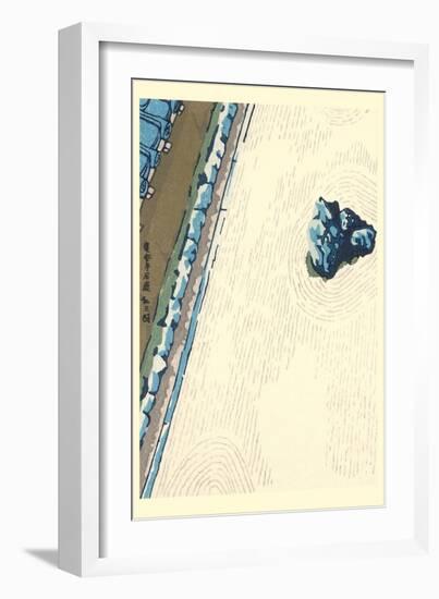 Japanese Woodblock, Sand Garden-null-Framed Art Print