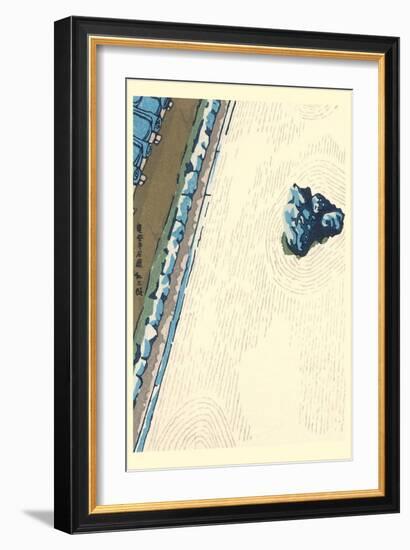 Japanese Woodblock, Sand Garden-null-Framed Art Print