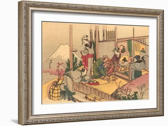 Japanese Woodblock, Tea Ceremony-null-Framed Art Print