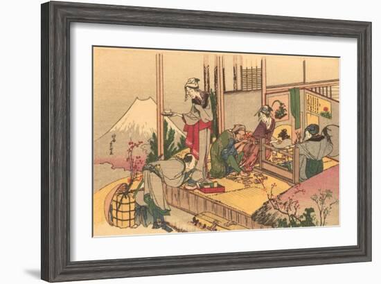 Japanese Woodblock, Tea Ceremony-null-Framed Art Print