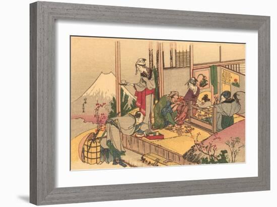 Japanese Woodblock, Tea Ceremony-null-Framed Art Print