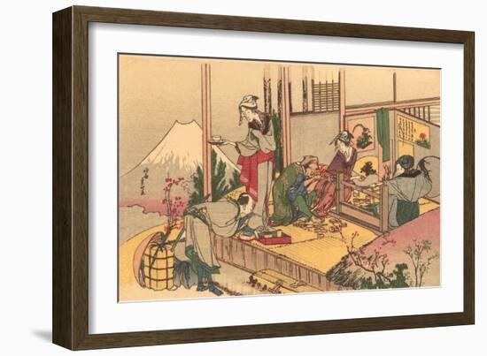 Japanese Woodblock, Tea Ceremony-null-Framed Art Print