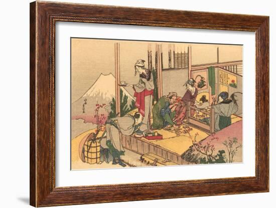 Japanese Woodblock, Tea Ceremony-null-Framed Art Print