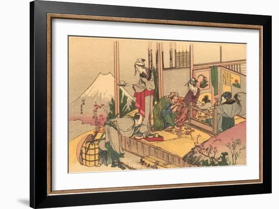 Japanese Woodblock, Tea Ceremony-null-Framed Art Print