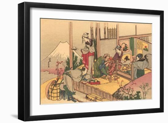 Japanese Woodblock, Tea Ceremony-null-Framed Art Print