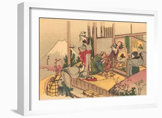 Japanese Woodblock, Tea Ceremony-null-Framed Art Print