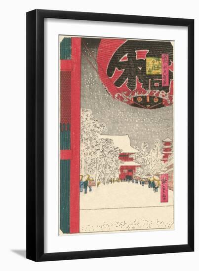 Japanese Woodblock, Temple in Snow-null-Framed Art Print