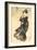 Japanese Woodblock, Woman in Breeze-null-Framed Art Print