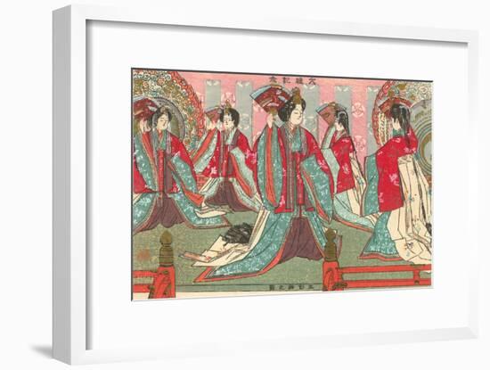 Japanese Woodblock, Women with Fans-null-Framed Art Print