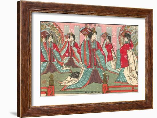 Japanese Woodblock, Women with Fans-null-Framed Art Print